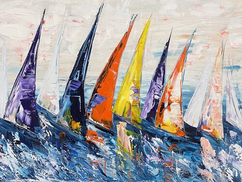 Sailing/ Segelschiffe/ Segelboote 584 de Olya Jonas, Pintura a la venta en Singulart
