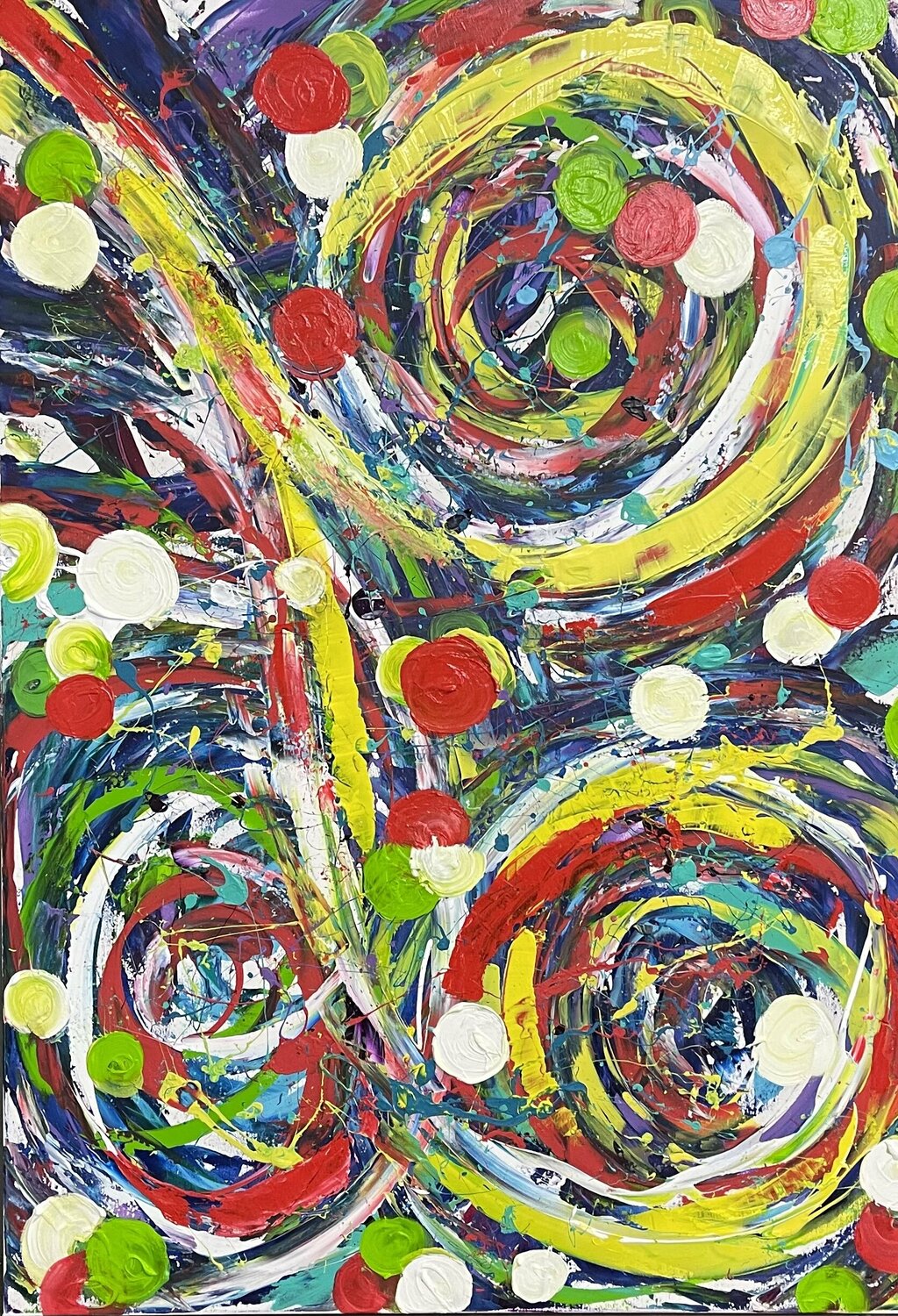 Abstract happy whirlwind Olya Jonas Original painting for sale