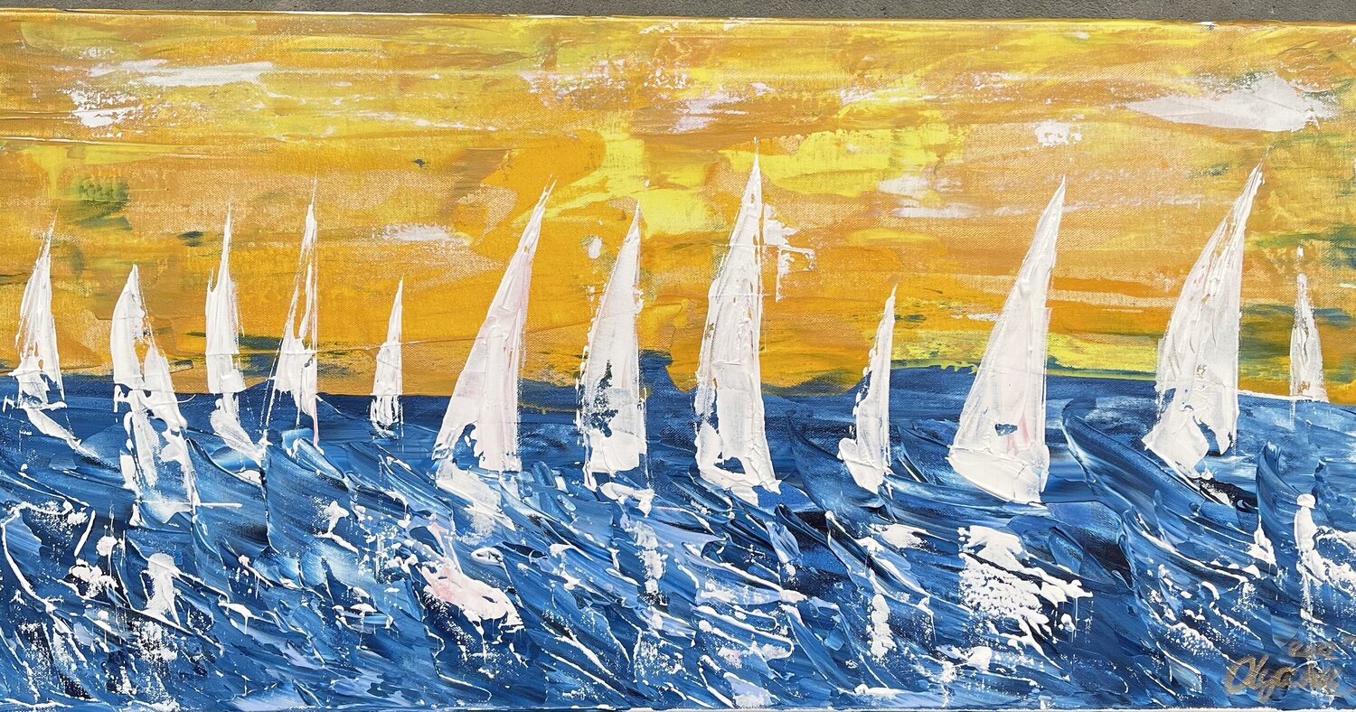 Sailing/ Segelschiffe 754 Olya Jonas Original painting for sale