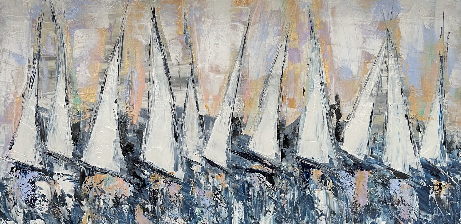 Segelboote/ Segelschiffe / Sailing 487/ Olya Jonas Pintura original en venta