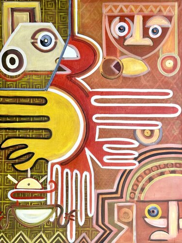 Arte Precolombiana  Code ; AC0035HD3 -   CHINA EDITION DIGITAL  SIGNED by Alessandro Cardamone, Textile for Sale on Singulart