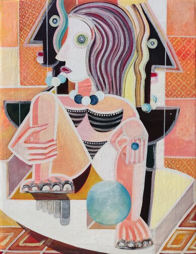 Femme au Caffè du Louvre  Code: AC027G CHINA EDITION EVOLUTION von Alessandro Cardamone, Malerei kaufen auf Singulart