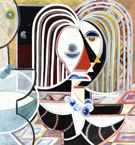 Femme au Caffè du Louvre  Code: AC0043GE von Alessandro Cardamone, Malerei kaufen auf Singulart