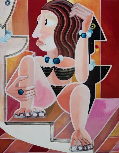 Femme au Cafe du Louvre  Code : AC0030HD -  CHINA EDITION DIGITAL  LIMITED SIGNED van Alessandro Cardamone, Schilderij te koop op Singulart