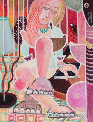 Femme au Caffè du Louvre  Code: AC00R1DM - CHINA EDITION DIGITAL Limited von Alessandro Cardamone, Malerei kaufen auf Singulart