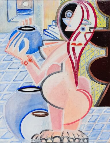 Donna al Terrazzo Code AC008FDM -  CHINA EDITION DIGITAL MAX by Alessandro Cardamone, Painting for Sale on Singulart
