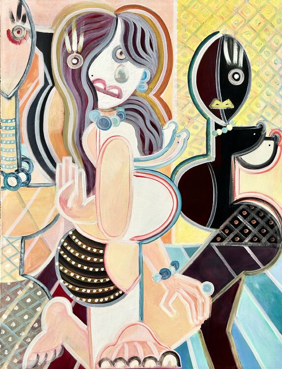 Donna in meditazione   Code : AC0034GD  - CHINA LIMITED  EDITION  DIGITAL  SIGNED Alessandro Cardamone
