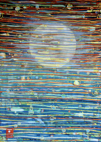 confetti moon par Nartana Thomas Holzweiler, Peinture en vente sur Singulart
