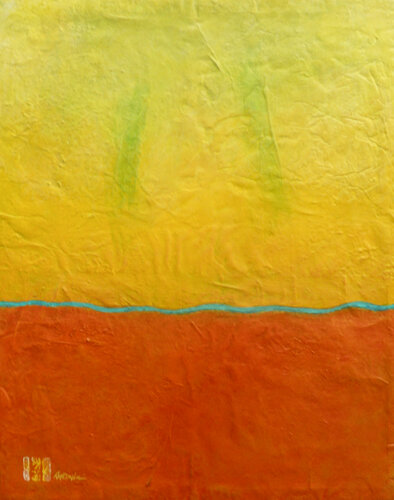 blue line by Nartana Thomas Holzweiler, Painting for Sale on Singulart