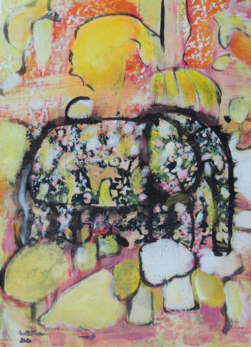 kitchy elephant par Nartana Thomas Holzweiler, Œuvre sur papier en vente sur Singulart