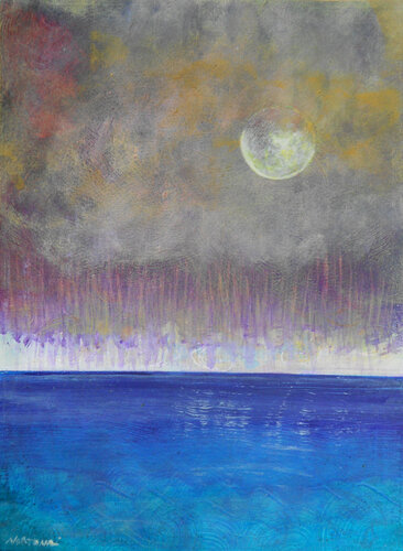 Seascape 4 (purple rain) par Nartana Thomas Holzweiler, Œuvre sur papier en vente sur Singulart