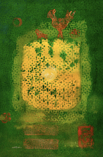 chicken and other creatures de Nartana Thomas Holzweiler, Pintura a la venta en Singulart