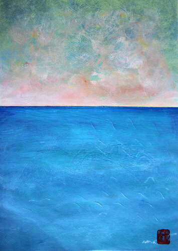 sea and sky par Nartana Thomas Holzweiler, Œuvre sur papier en vente sur Singulart