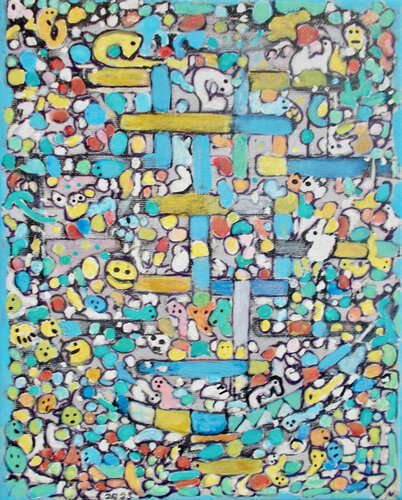 faces in a crowd von Nartana Thomas Holzweiler, Malerei kaufen auf Singulart