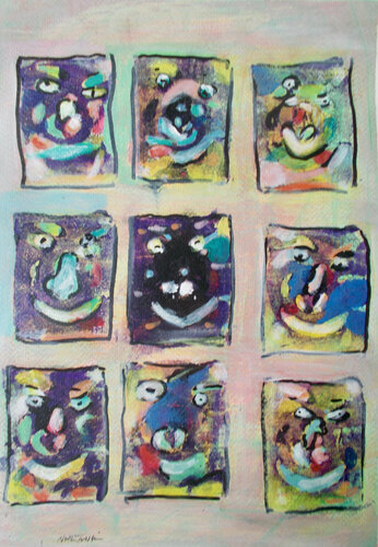 'nine expressions' par Nartana Thomas Holzweiler, Œuvre sur papier en vente sur Singulart