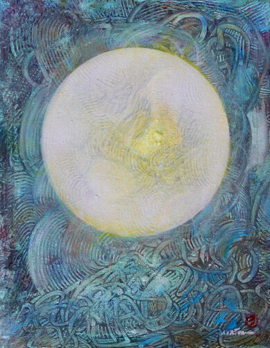pale moon di Nartana Thomas Holzweiler, Pittura in vendita su Singulart