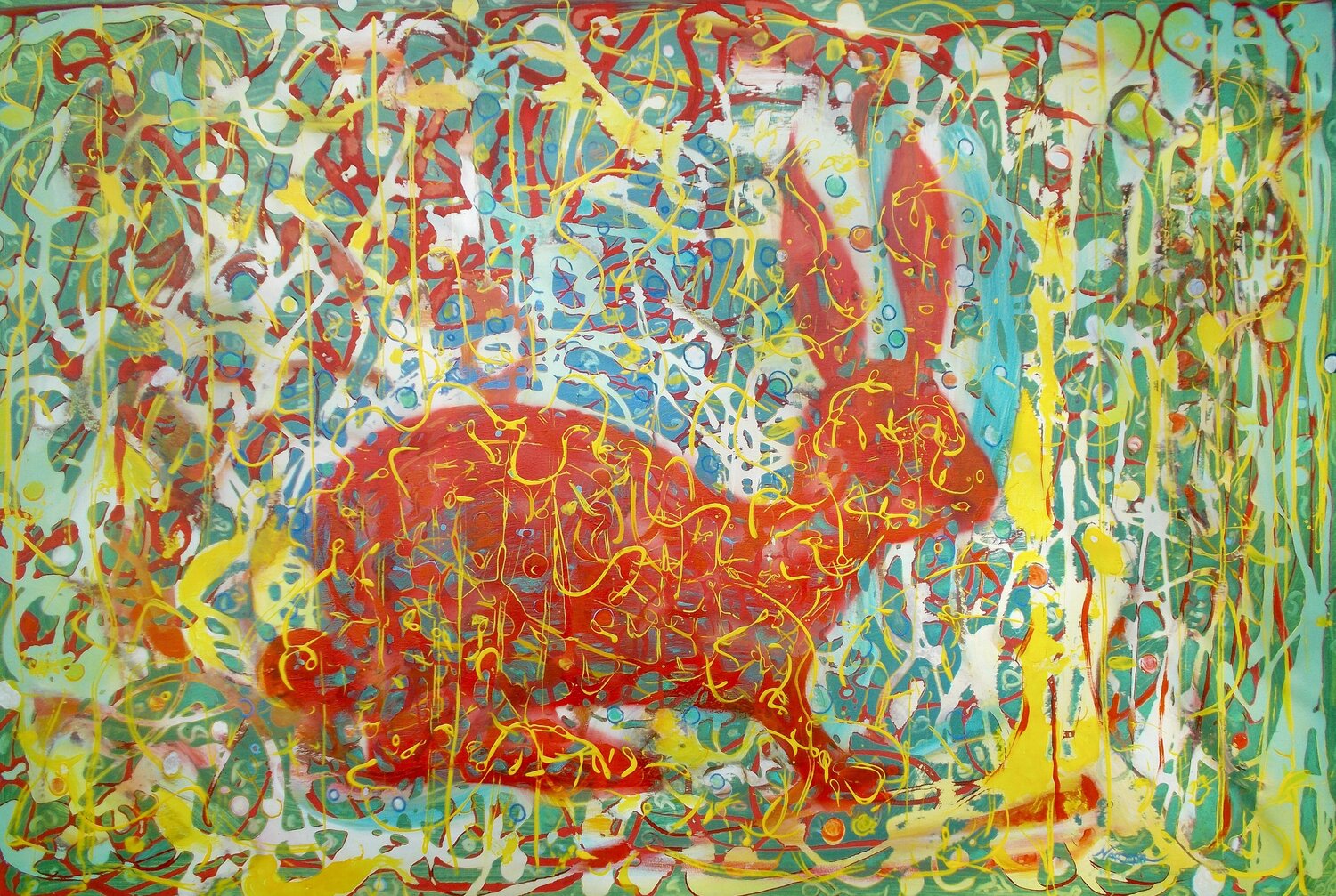 Year of the Rabbit Nartana Thomas Holzweiler Originalgemälde zu verkaufen