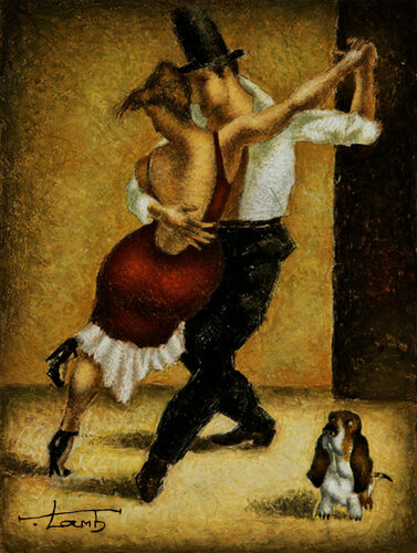 DANCING with a Dog von Steven Lamb, Malerei kaufen auf Singulart