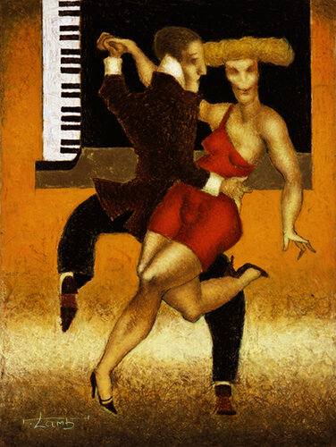 TWO DANCERS IN FRONT OF PIANO von Steven Lamb, Malerei kaufen auf Singulart