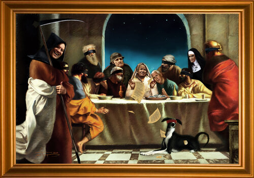 "The Second Last Supper"  Version by Steven Lamb, Painting for Sale on Singulart
