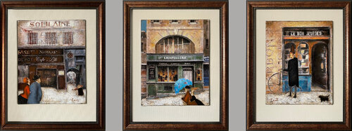 "Paris: Fragments of a Dream" triptych par Steven Lamb, Peinture en vente sur Singulart