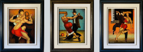 "PASSIONATE DANCE" TRIPTYCH van Steven Lamb, Schilderij te koop op Singulart