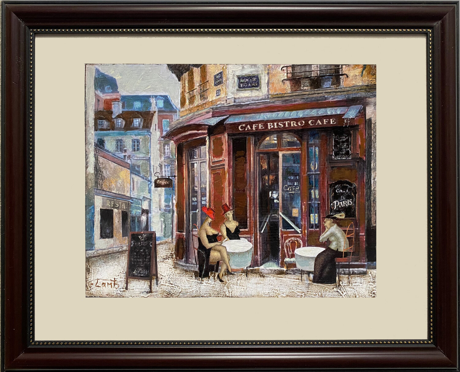 "Cafe-Bistro in Paris" Steven Lamb Dipinto originale in vendita