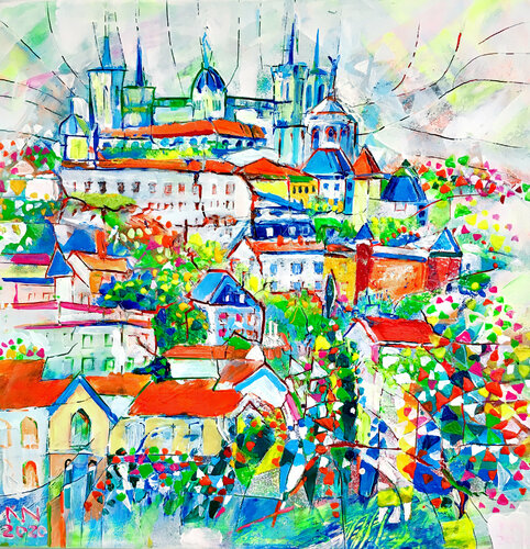 Paysage urbain de LYON di Natalia Kuruch, Pittura in vendita su Singulart
