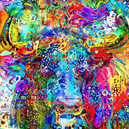 TETE DE TAUREAU ABSTRAIT von Natalia Kuruch, Digital kaufen auf Singulart