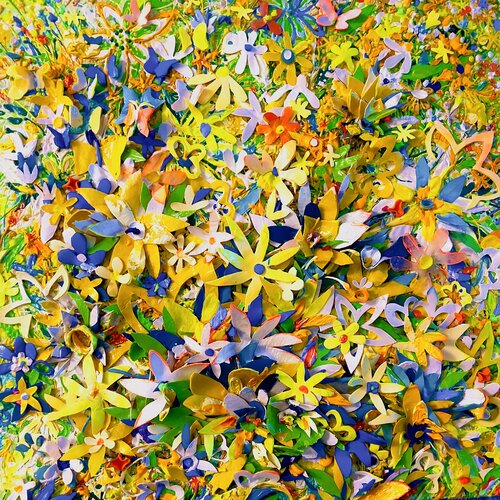 Multicolors fleurs von Natalia Kuruch, Malerei kaufen auf Singulart