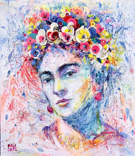 Frida florissante di Natalia Kuruch, Pittura in vendita su Singulart