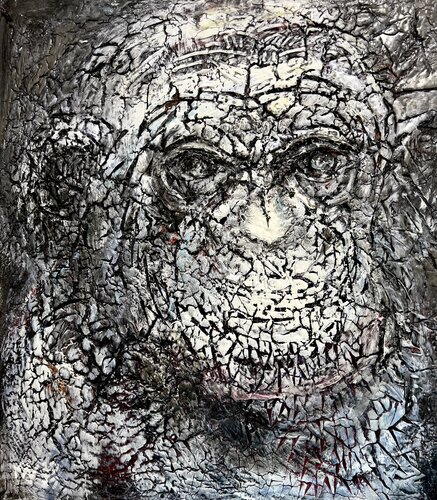 Singe blanc van Natalia Kuruch, Schilderij te koop op Singulart