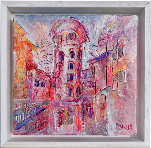 La Tour Rose de Lyon par Natalia Kuruch, Peinture en vente sur Singulart