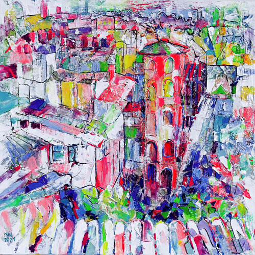 La Tour Rose de Lyon von Natalia Kuruch, Malerei kaufen auf Singulart