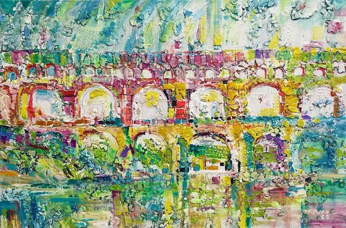 Pont du Gard par Natalia Kuruch, Peinture en vente sur Singulart