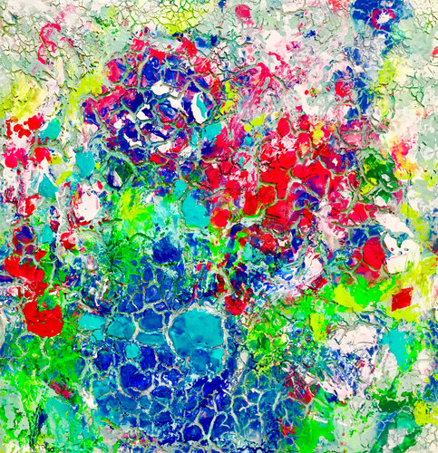 Fleurs craquelées van Natalia Kuruch, Schilderij te koop op Singulart