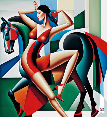 Red girl by Natalia Kuruch, Painting for Sale on Singulart