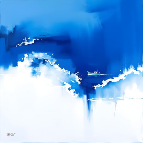 Blue abstract sea van Natalia Kuruch, Schilderij te koop op Singulart