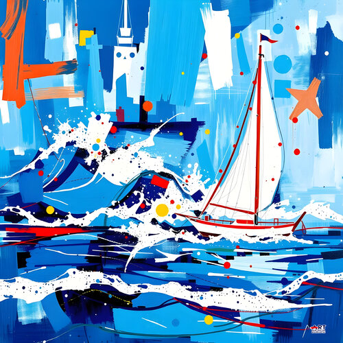 Blue  sea dream van Natalia Kuruch, Schilderij te koop op Singulart