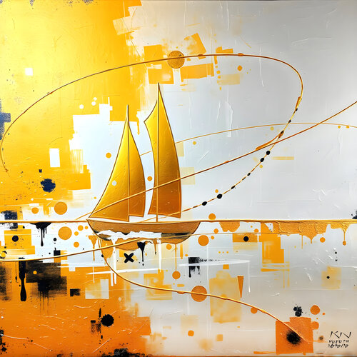 Gold regata von Natalia Kuruch, Malerei kaufen auf Singulart