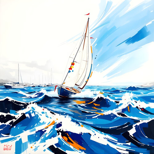 Blue trip di Natalia Kuruch, Pittura in vendita su Singulart