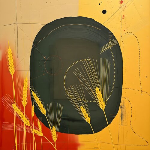 Zen Wheat van Natalia Kuruch, Schilderij te koop op Singulart