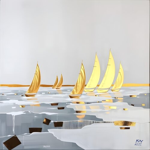Golden Regatta van Natalia Kuruch, Schilderij te koop op Singulart