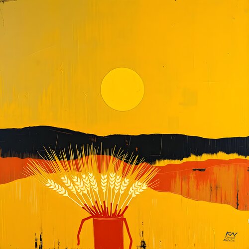 Gold field by Natalia Kuruch, 회화 for Sale on Singulart