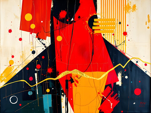 Red composition di Natalia Kuruch, Pittura in vendita su Singulart