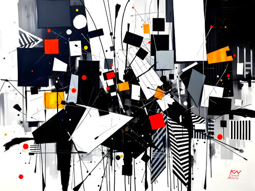 Geometric  art destruction by Natalia Kuruch, 油畫 for Sale on Singulart