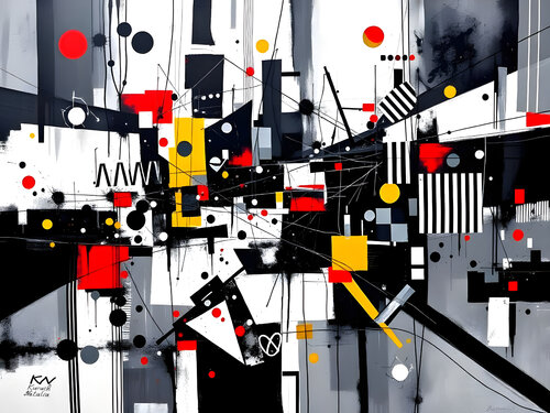 Geometric  City by Natalia Kuruch, 油畫 for Sale on Singulart