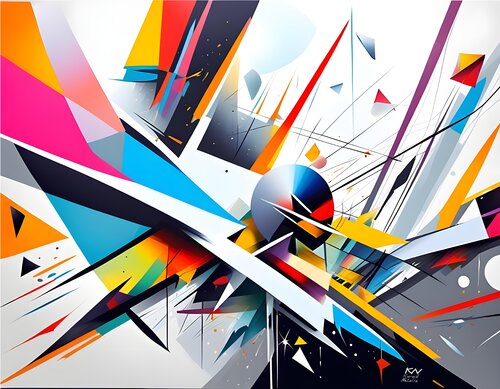 Colorful geometric Tornado von Natalia Kuruch, Malerei kaufen auf Singulart