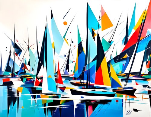 Coloured Sails par Natalia Kuruch, Peinture en vente sur Singulart