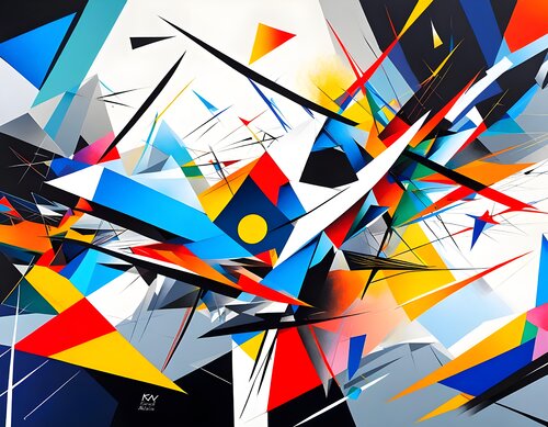 Geometric Shape Dance di Natalia Kuruch, Pittura in vendita su Singulart